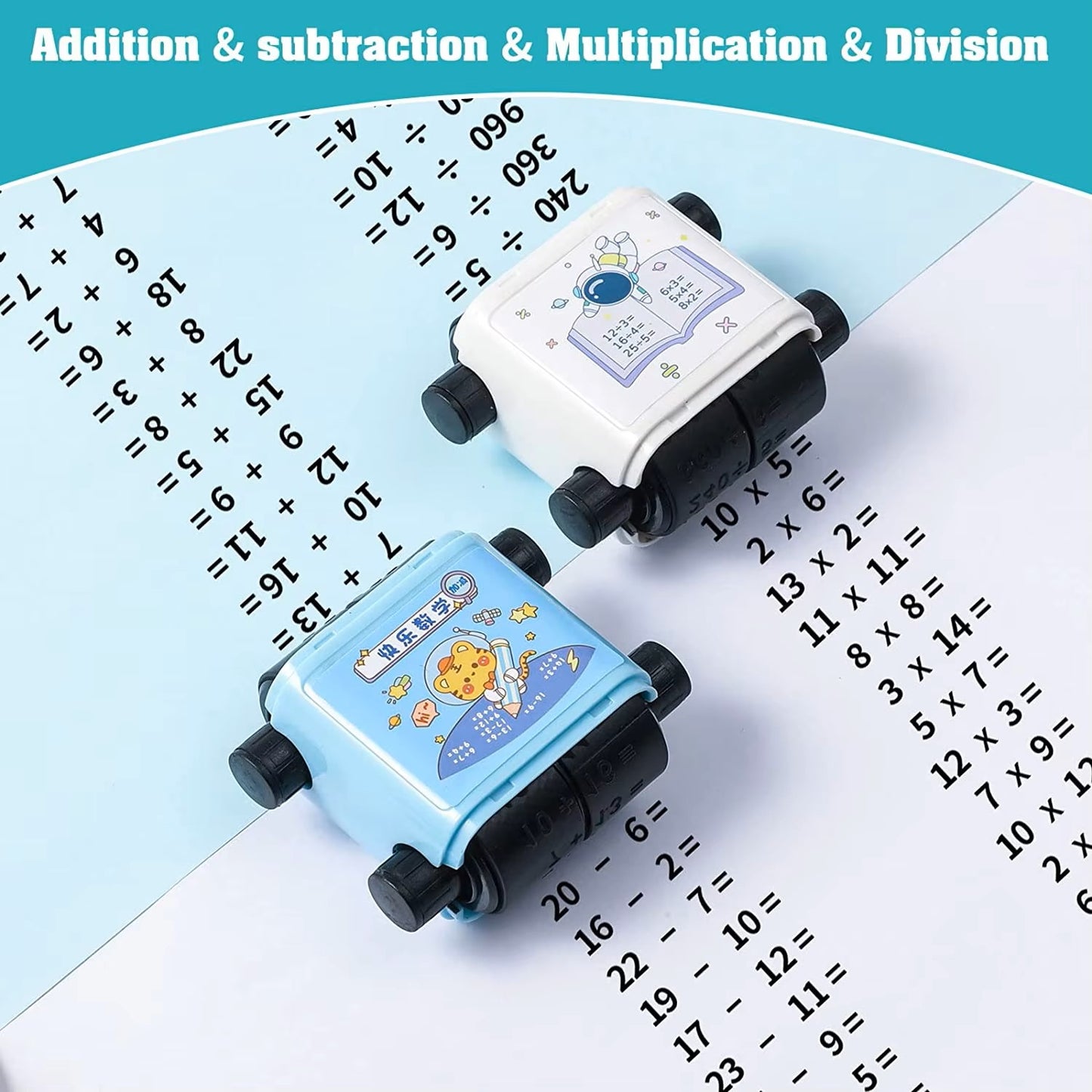 Math Roller Stamp - Multiplication and Division WHITE (1 pc)