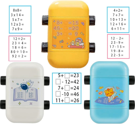 Math Roller Stamp - YELLOW, WHITE, BLUE (Set 3 pc)